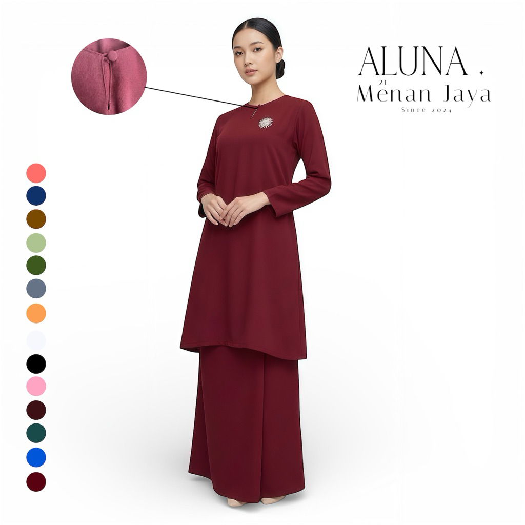 Menan Jaya - Stelan Kurung Melayu Aluna Baju Kurung Wanita Baju Kurung Guru