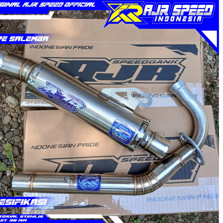 AJR _ SPEED - Knalpot Salemba Type Moncong Jebrag/Medwick Original AJR_SPEED Inlet 38MM