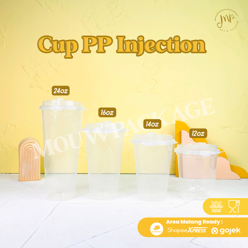 CUP PP INJECTION VICTORY 380ML 12OZ / 400ML 14OZ / 500ML 16OZ / 700ML 24 OZ / CUP LID STOPPER