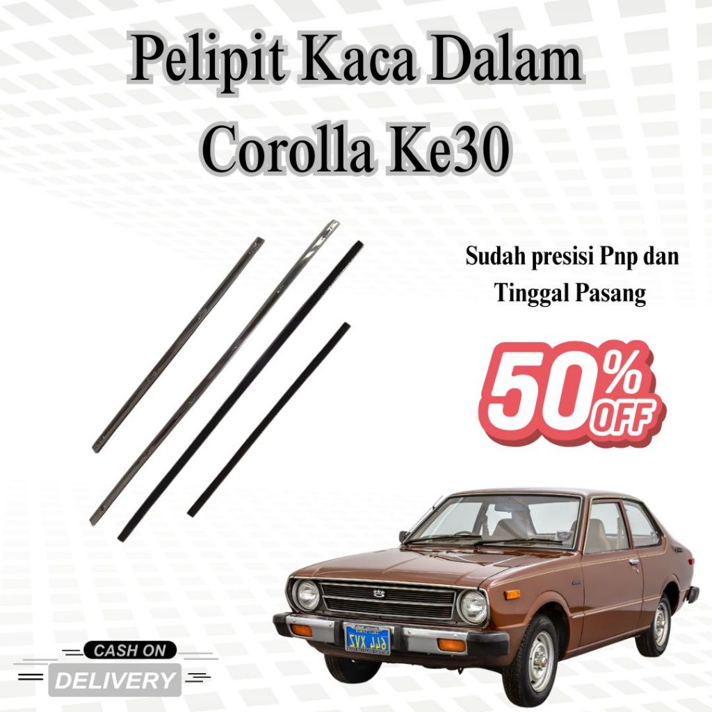 Pelipit Kaca Dalam Corolla KE30 – Karet Lis Jendela Mobil Toyota Corolla KE30 Original Quality