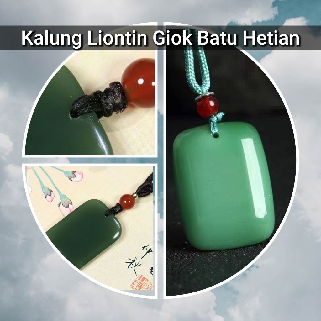 Kalung Liontin Giok Hijau Hetian