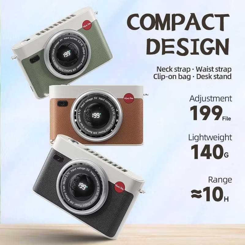 Kipas Angin Portable Design Compact Model Kamera dengan Speed 199