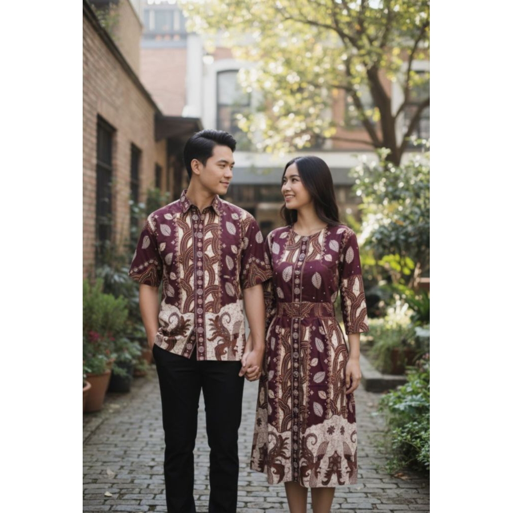 | Dress Batik Wanita Katun Strech | Baju Batik Wanita| Batik Modern | Batik Kekinian| Batik Couple |