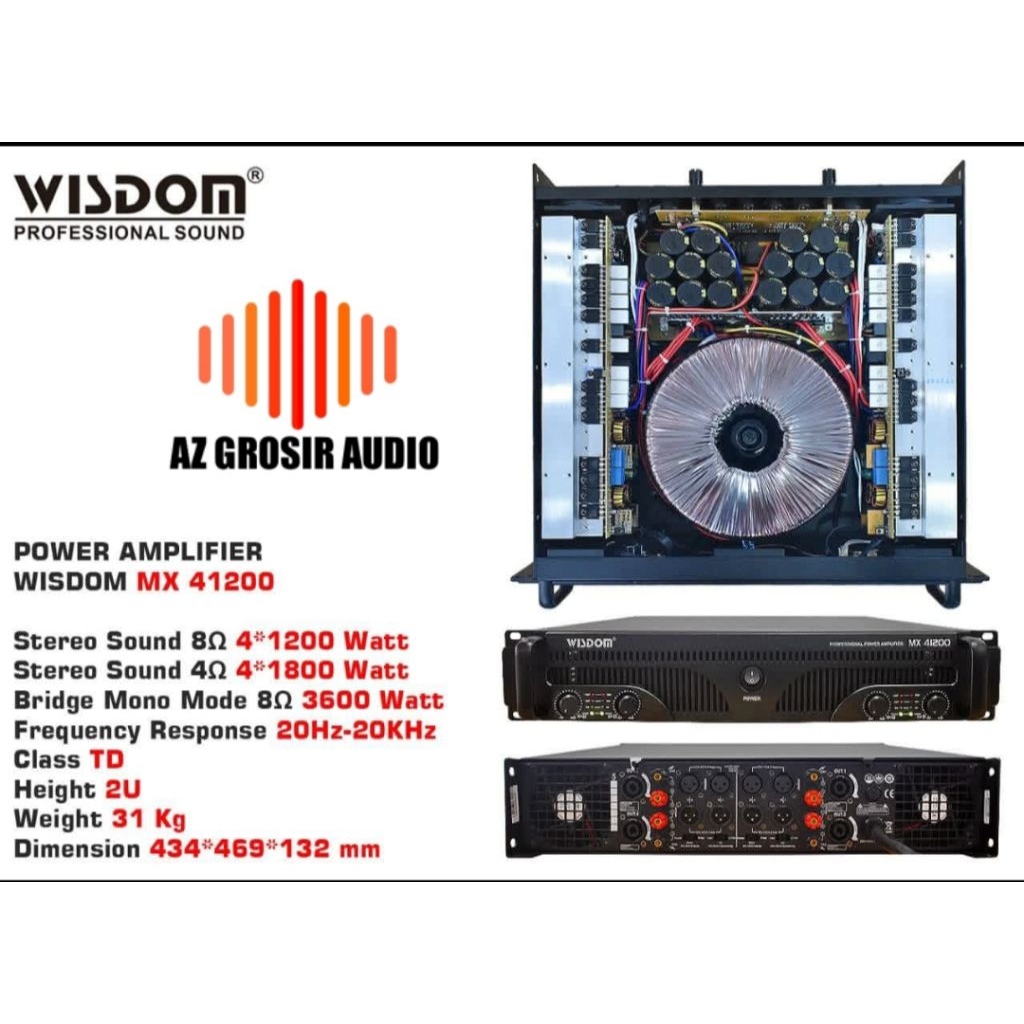 power amplifier wisdom mx41200 power wisdom MX 41200 power 4 Chanel class td