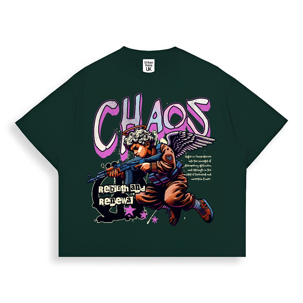URBAN KAOS - CHAOS BABY ANGEL - HITAM - BIRU - Kaos Pria Wanita Kaos Distro Cewe Cowok  Cotton Combe