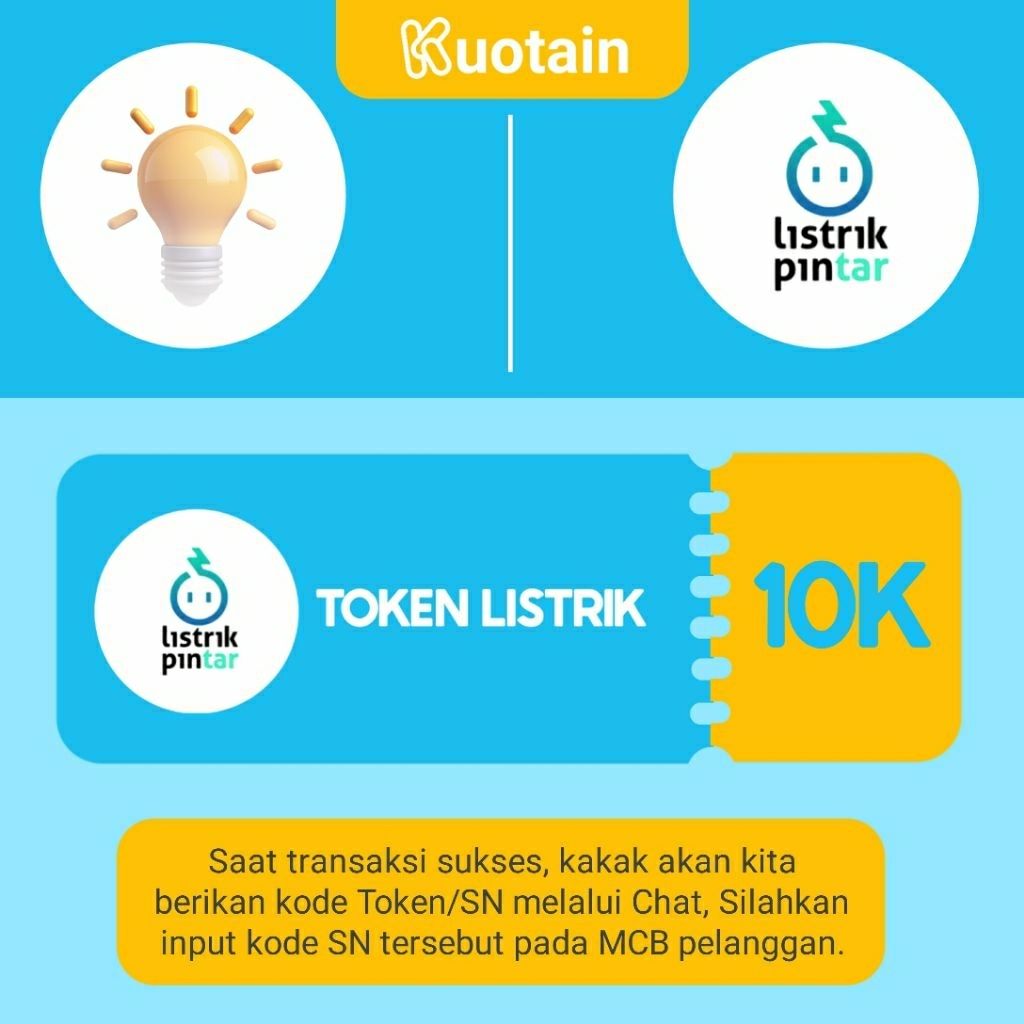 Token Listrik 10k/Pulsa Listrik 10k/Token Listrik Isi Ulang