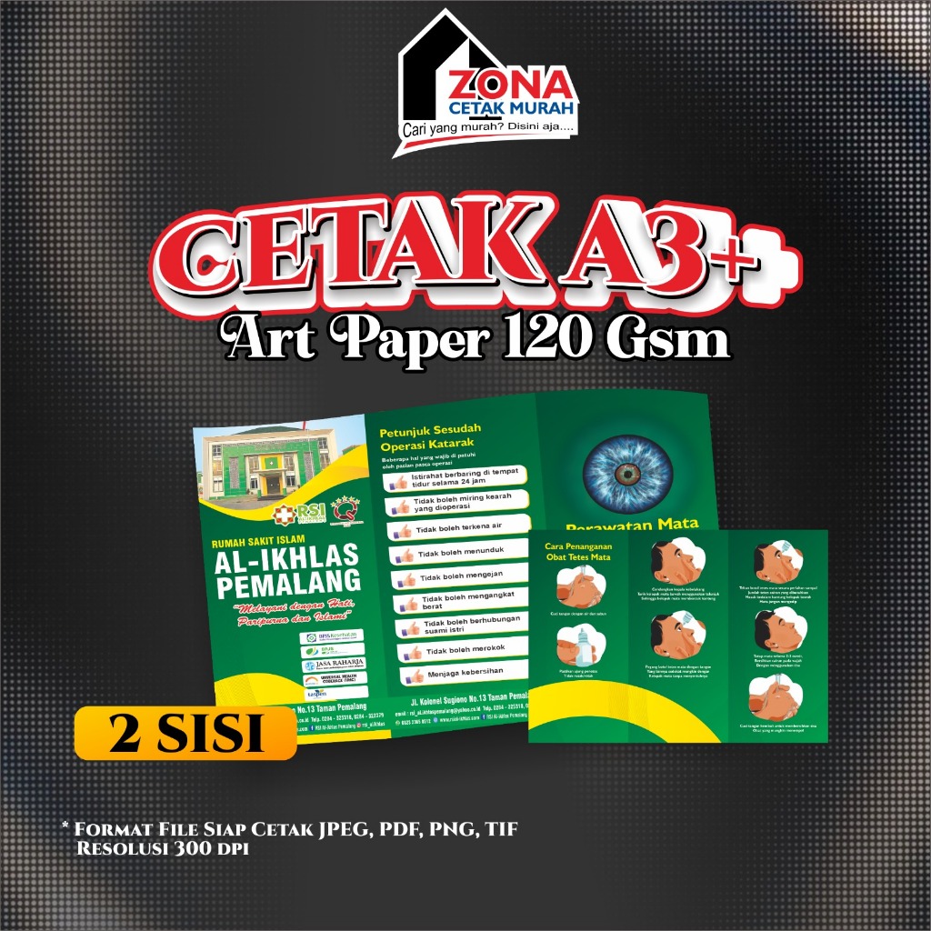 CETAK A3+ ART PAPER 120 [ 2 SISI ] / PRINT A3+ ART PAPER 120 GSM / BROSUR / FAMLET