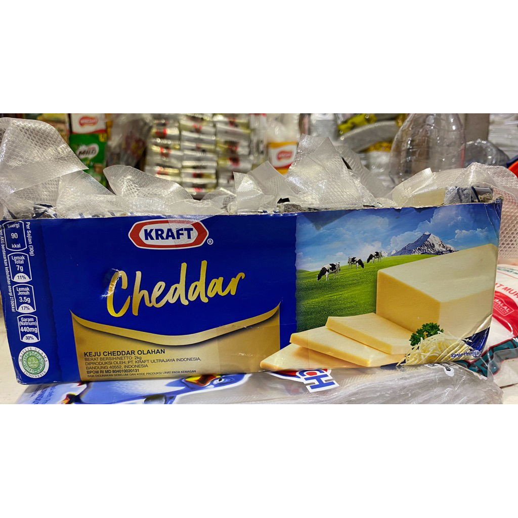 kraft keju cheddar reguler repack 200gram potongan kemasan vakum kedap udara anti rusak anti jamur k