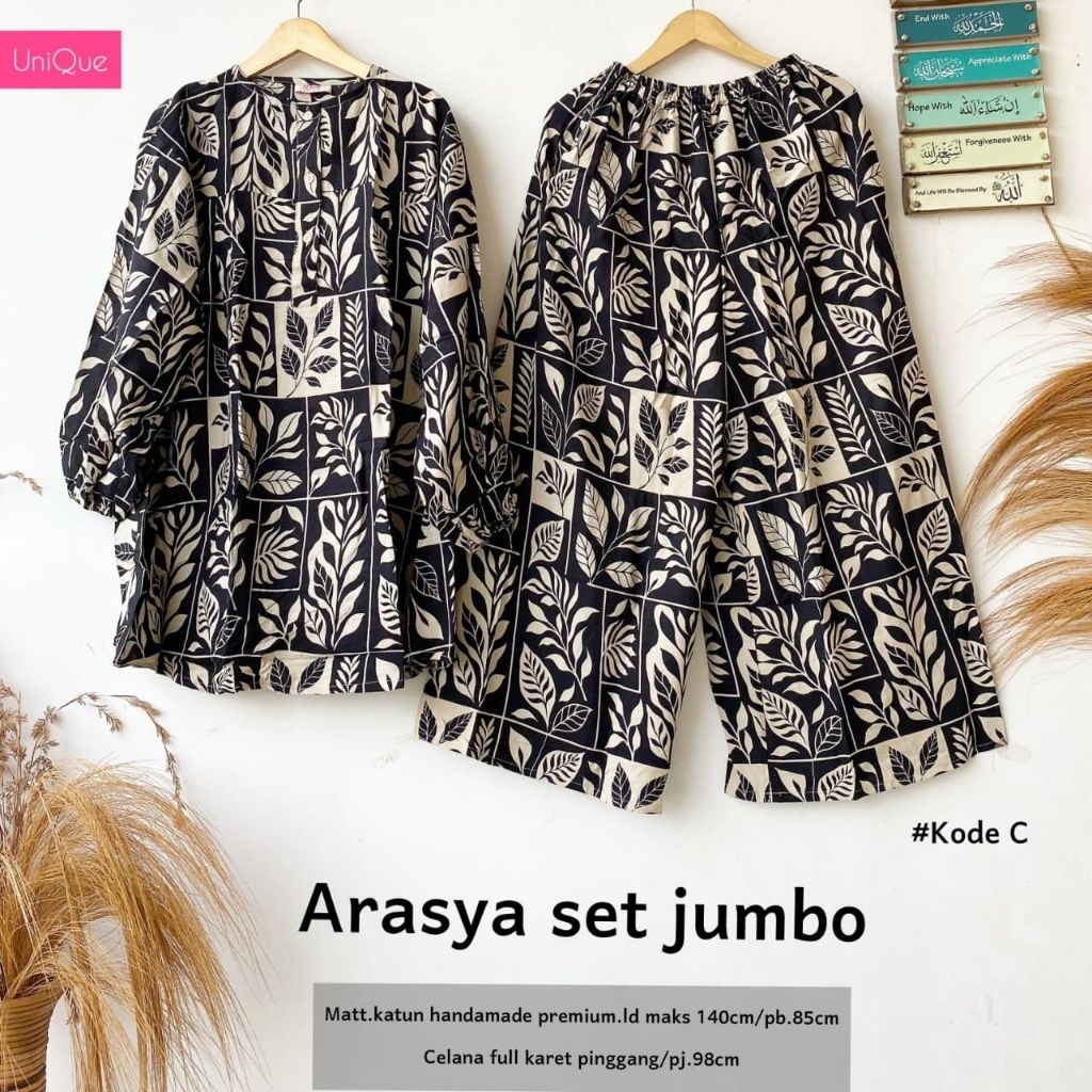 ARASYA LAUNA SET KULOT SAMARA SET JUMBO BY NANIA COLLECTION SET CELANA RAYON PREMIUM SUPER JUMBO SET