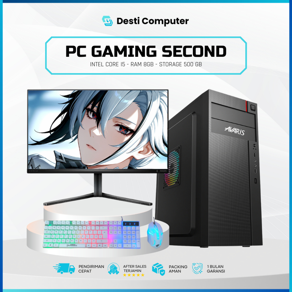 Komputer Full Set I5 Gaming Editing Ram 8GB / 500GB / SSD