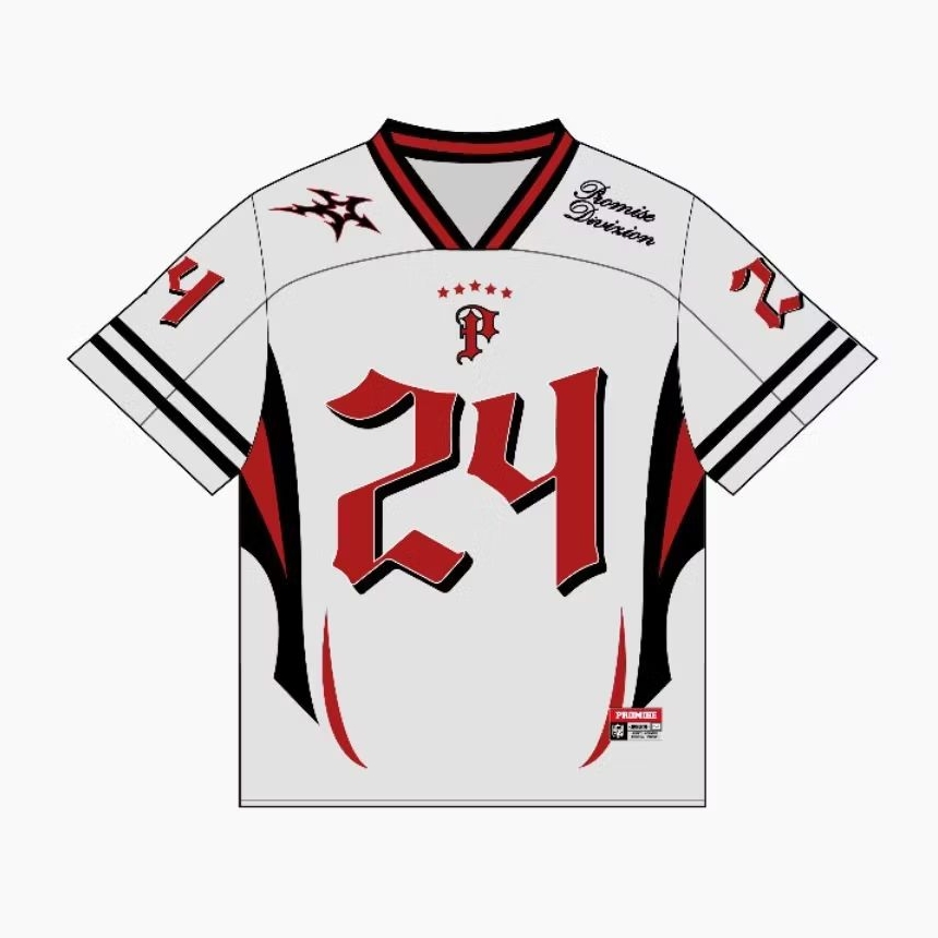 PROMISE Jersey Vintage Oversize Boxy Promise White 24 Jumbo Big Size Skena Pria Wanita Unisex Tshirt