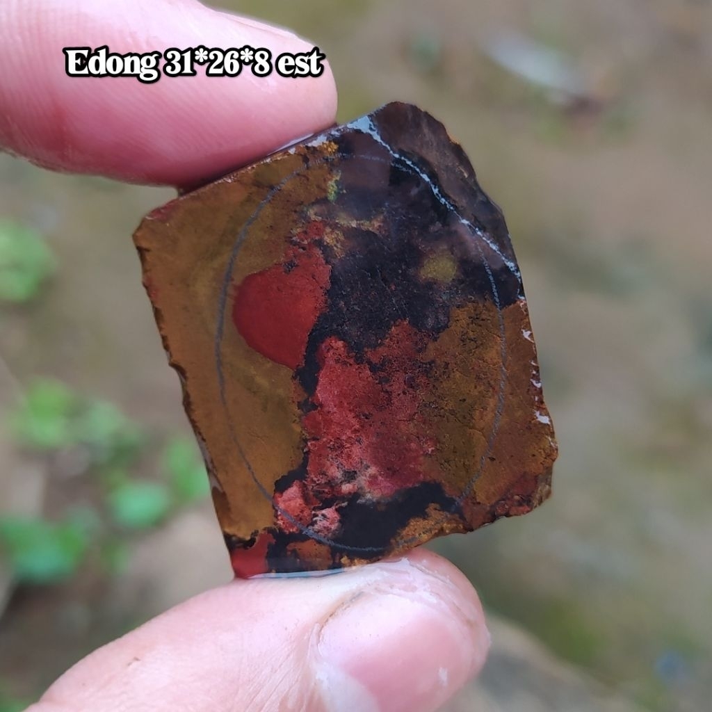 (BISA COD) Bahan Batu Akik Pancawarna Garut Edong - Batu akik motif gambar