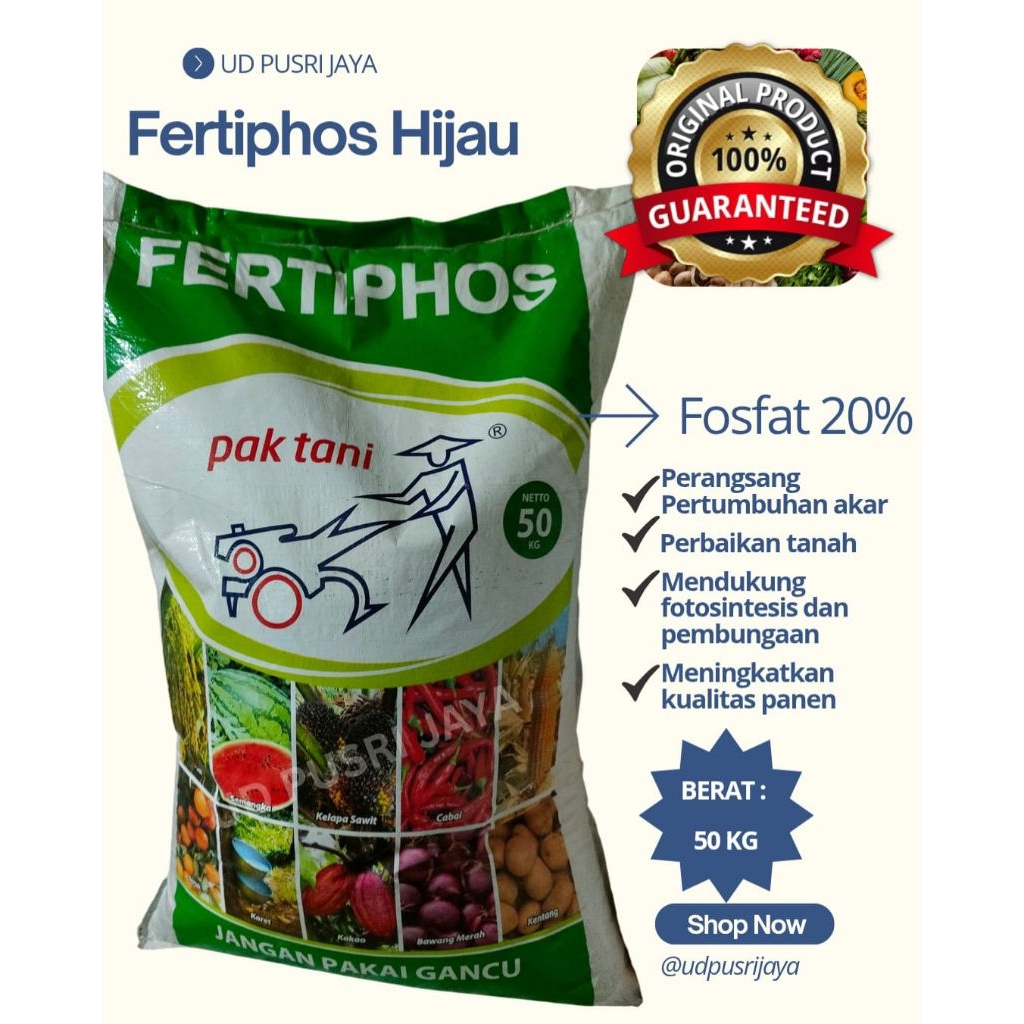 Pupuk Fertiphos Hijau Pak Tani Kemasan 50kg