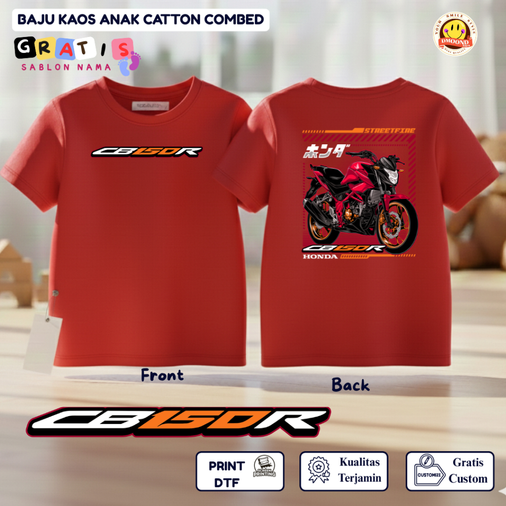Baju Kaos Motor / Baju Kaos Anak Distro Motif Motor CB150R