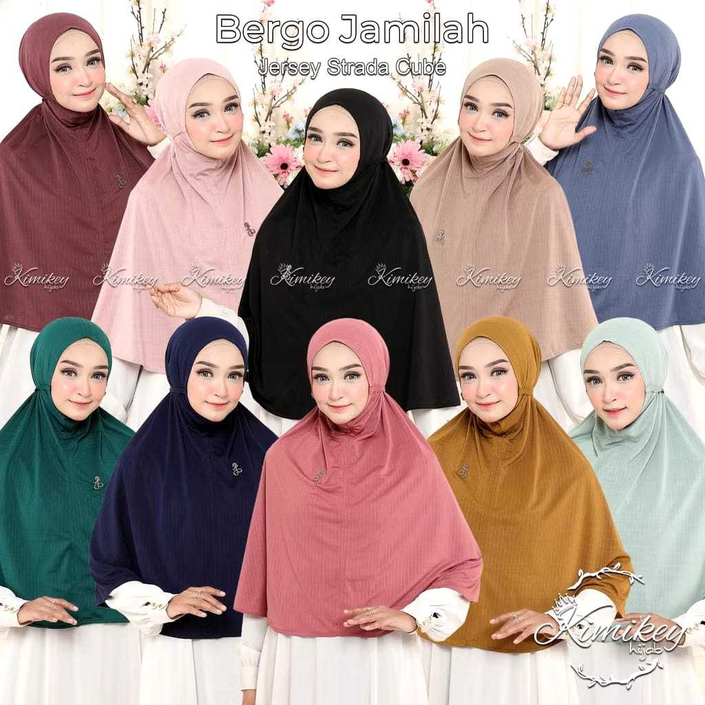 Hijab Viral Kekinian JIlbab Instan Bergo Jumbo Jamilah Non Pad By Kimikey
