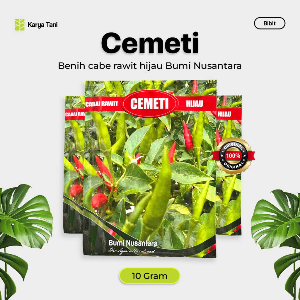 Benih Cabe Rawit Hijau Cemeti Buah Tegak 10 gram Bumi Nusantara