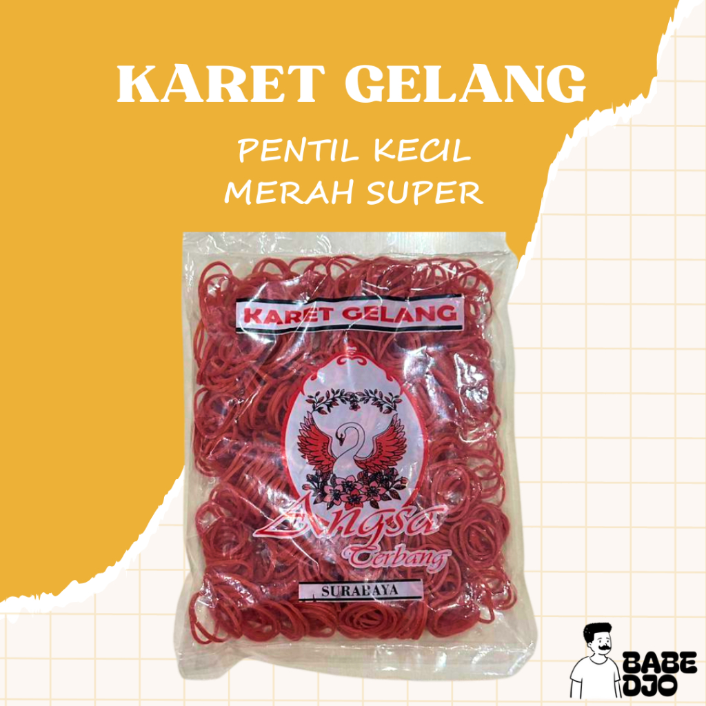 Karet Gelang Pentil Kecil Merah Super Harga Grosir  500Gram BAHAN KUAT MURAH Cap ANGSA MERAH