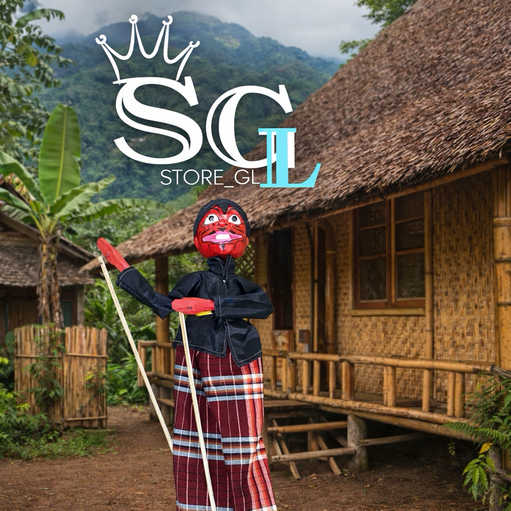 Wayang Golek Cepot Ukuran +35 Cm, Wayang Golek Cepot Unggeg, Wayang Golek Cepot Nganggup