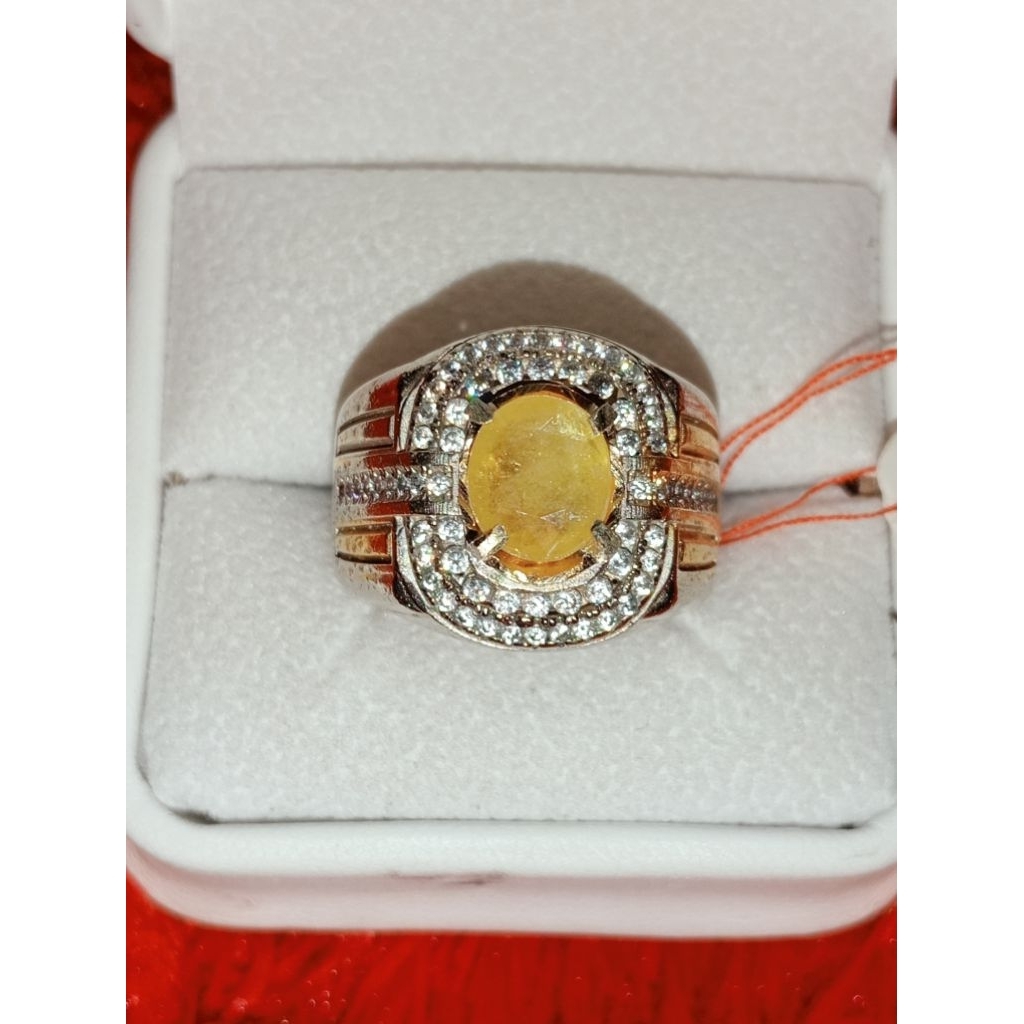Batu Permata Natural Yakut Kuning/Yellow Sapphire + Memo