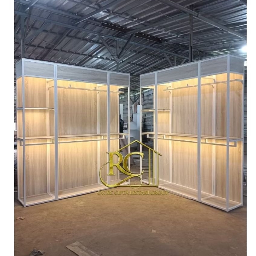 Rak Baju Bagdrop Full Lampu Rak Baju Display Distro