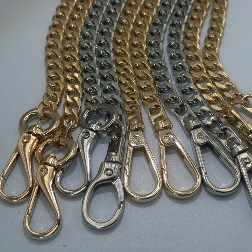 Tali Tas Rantai Silver Chrome Premium - Strap Bag Metal Curb Chain Tebal Anti Karat - Aksesoris Tas 