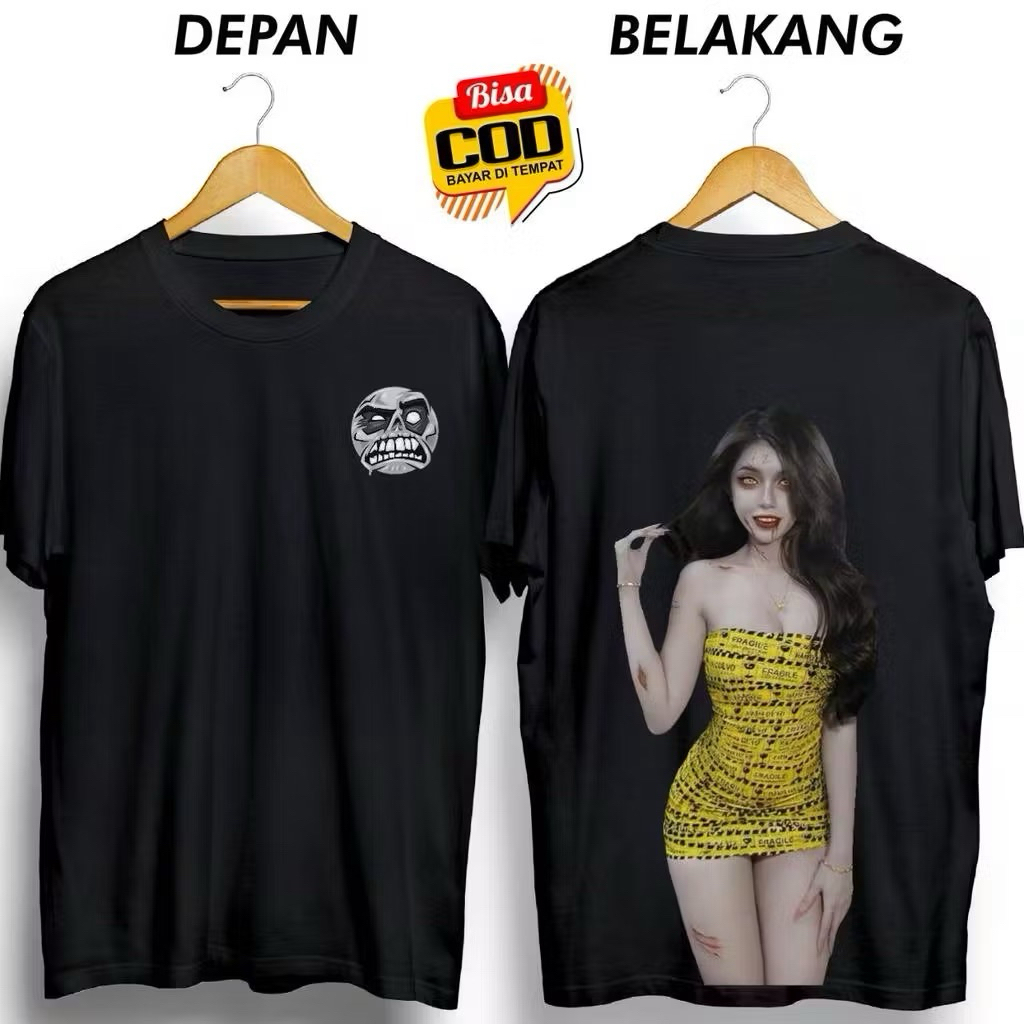 KAOS DISTRO PRIA HANTU CEWEK CANTIK SEKSI