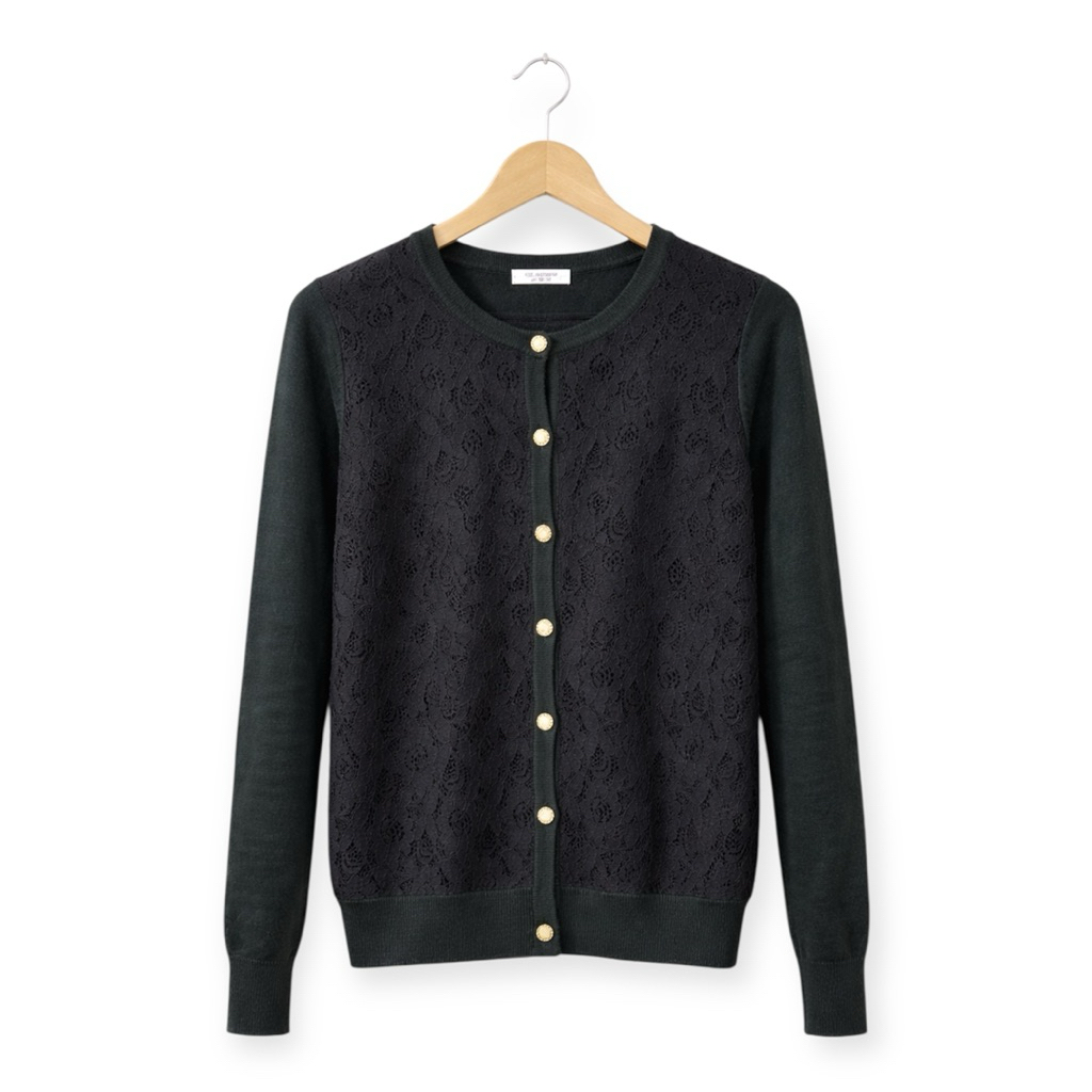 Glacier Cardigan Knit Hitam