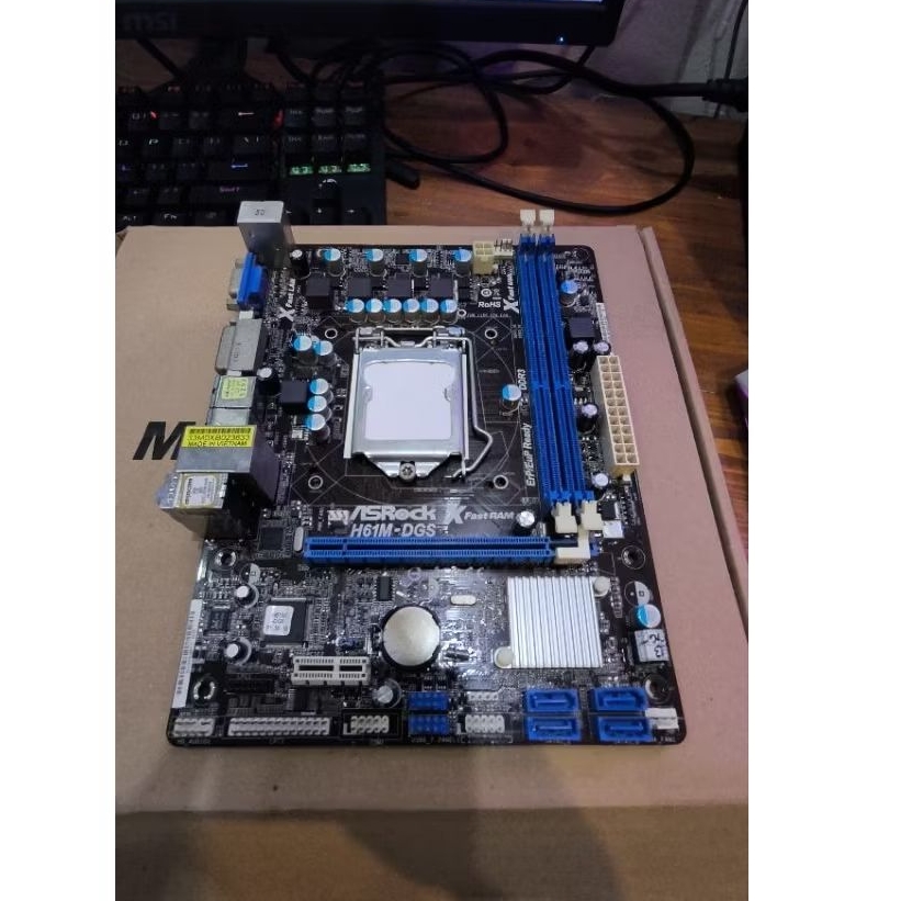 Motherboard Asrock H61M LGA 1155 DDR3 second normal *gratis batre cmos 2pcs