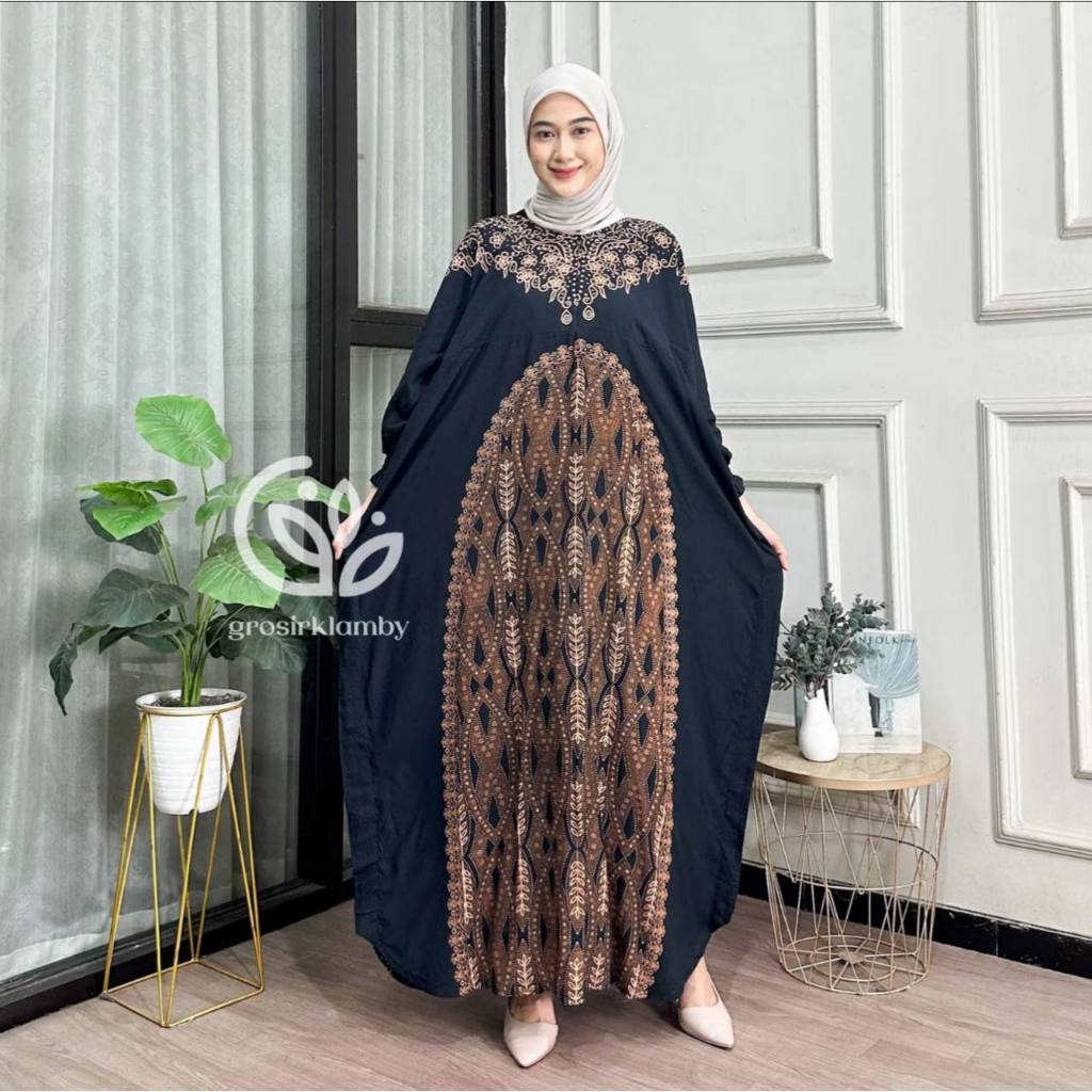 Kaftan Motif Ayana Bahan Rayon Tebal Jumbo Busui Ld 170 cm