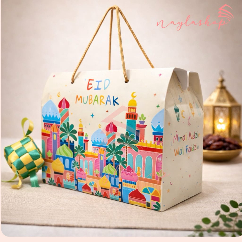 Box Hampers Lebaran Paperbag Lebaran / Box Hampers Edisi Lebaran Gable Box Souvenir Hampers Lebaran