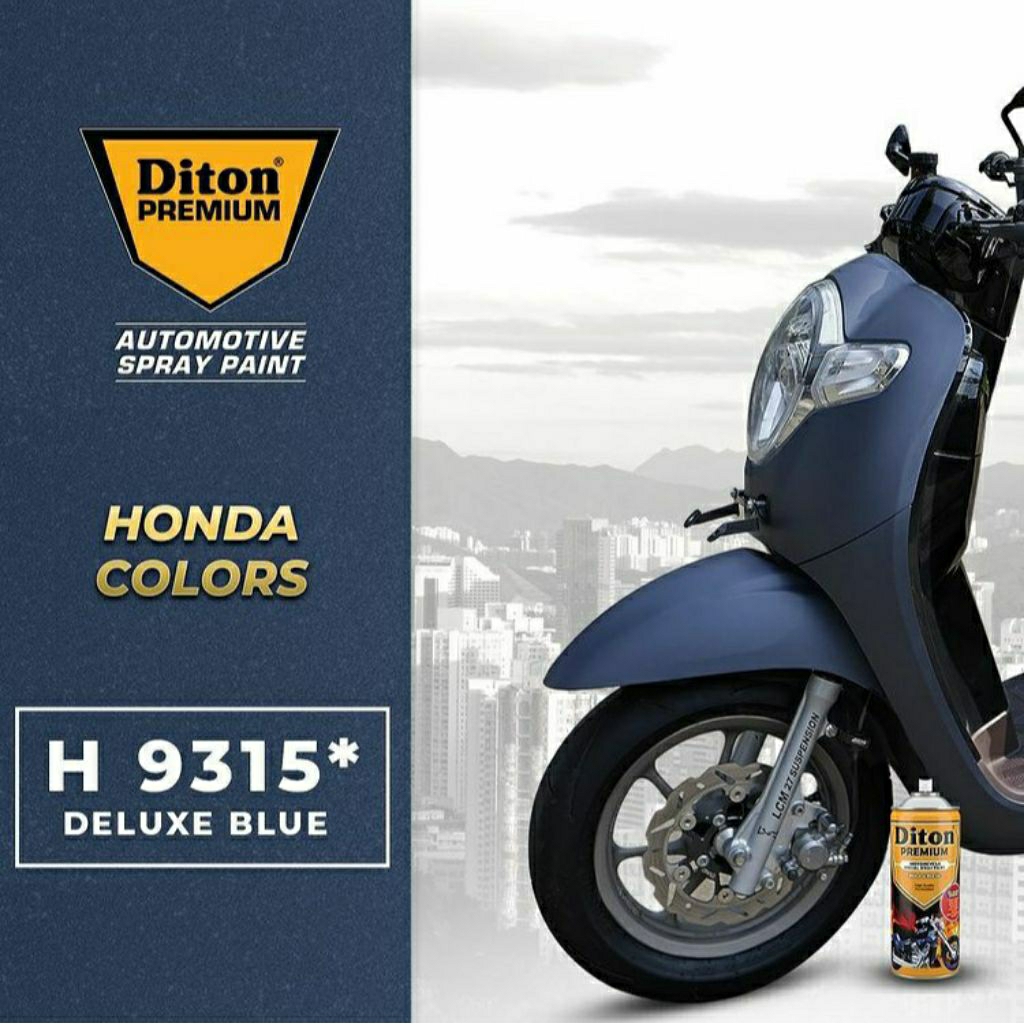 #MAU# Cat Semprot Diton Premium H 9315 Deluxe Blue 400ml Biru Metallic Matte Honda Doff Metalik Cat 