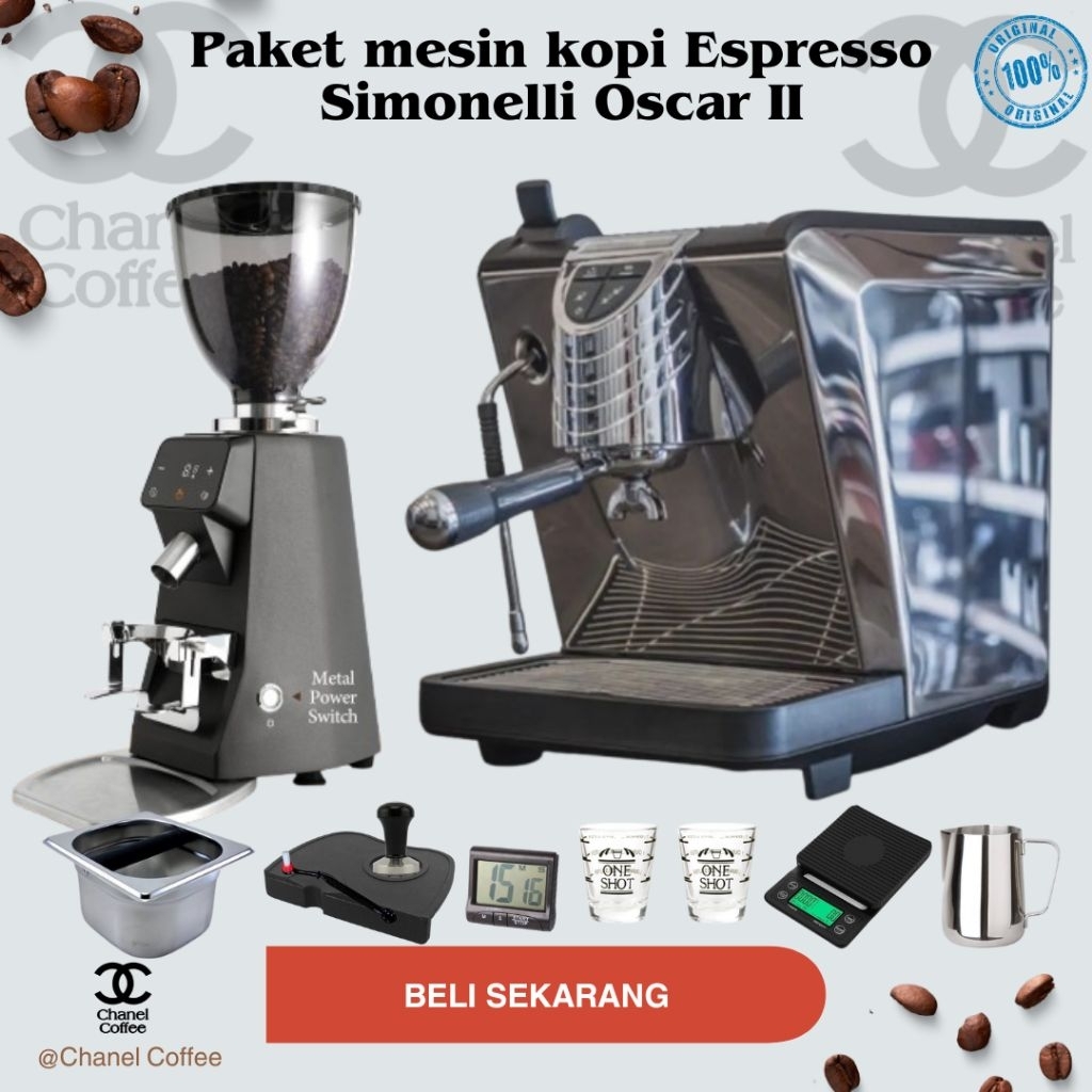 Paket Bundling Mesin Kopi Espresso Simonelli Oscar II With Grinder CG305 Flat Burr 64MM