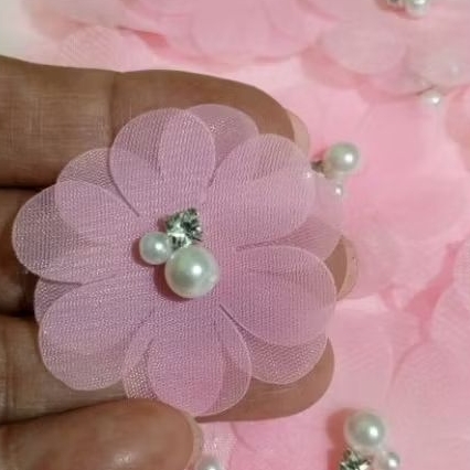 bunga layer organza/bunga organza 2layer/bunga organza tumpuk