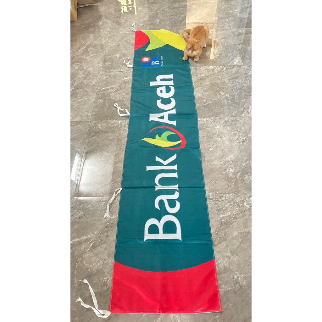 Umbul-Umbul BANK ACEH Uk 50 x 250cm | Bendera Bank Aceh 50 x 260cm READY STOCK SIAP KIRIM
