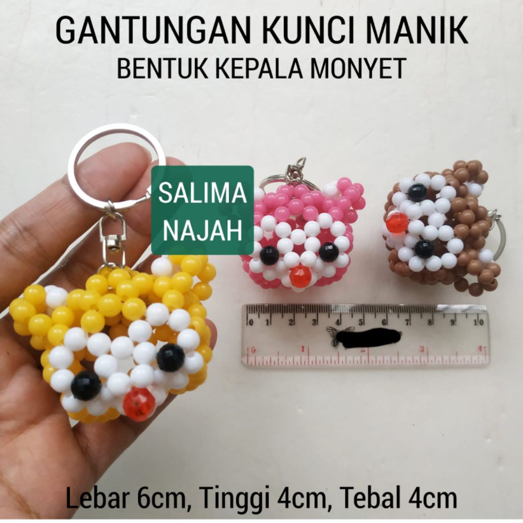 gantungan kunci kepala monyet. ganci binatang. aksesoris tas lucu unik murah