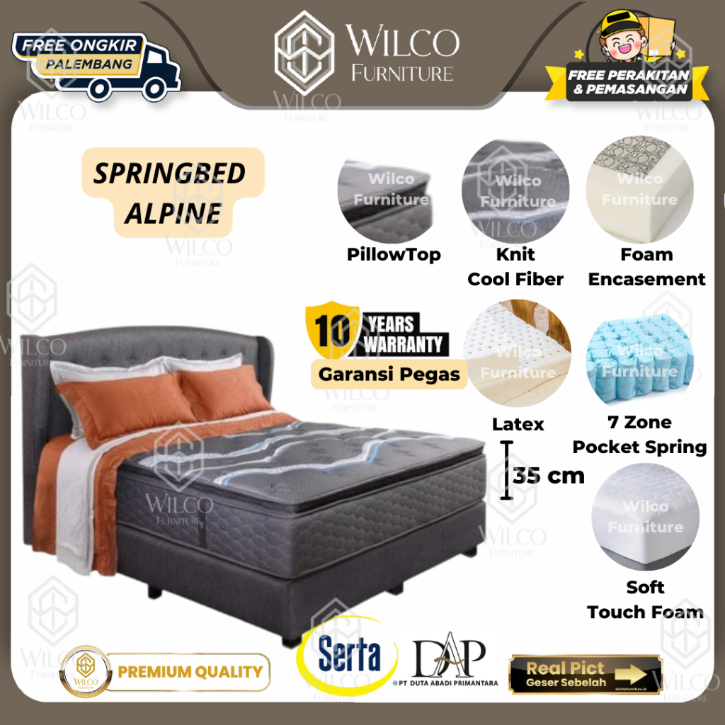 Matras Springbed Serta Alpine/ Kasur Serta New Alpine Cool Fiber - 100 x 200