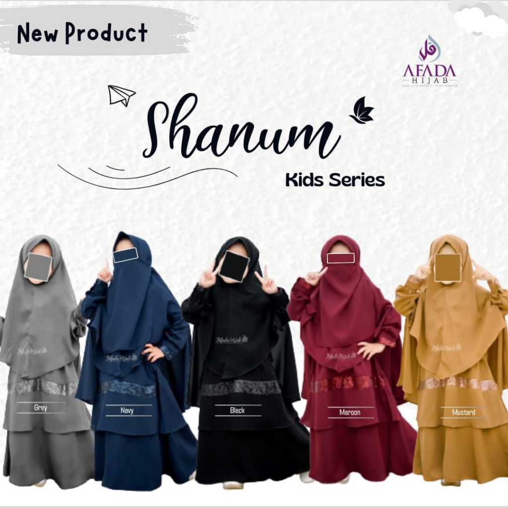 GAMIS SYARI ANAK SHANUM SERIES BY AFADA HIJAB (SET KHIMAR)