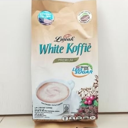 Luwak White Coffee Premium Less Sugar (9 sachet)