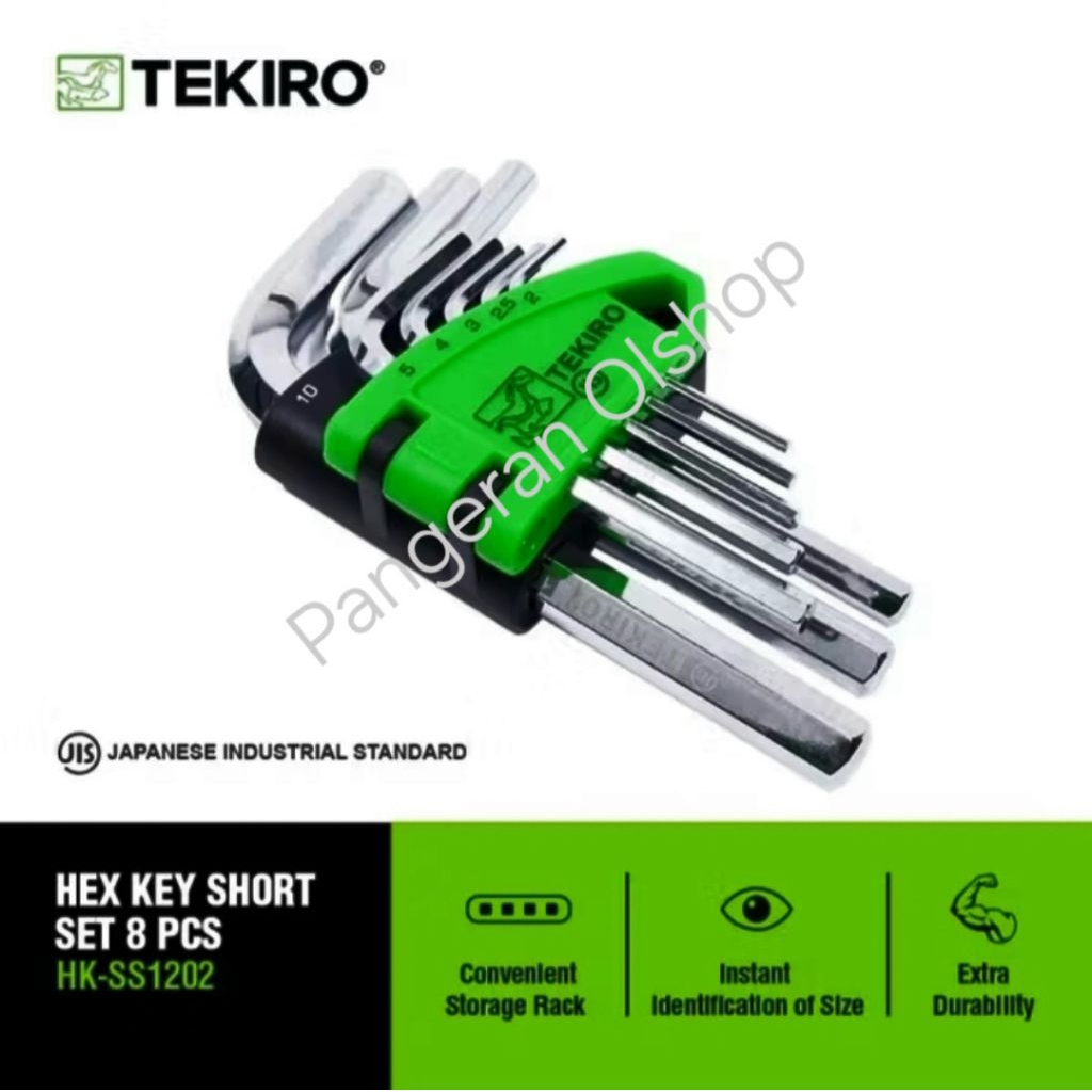 Kunci L Set Tekiro Original 8Pcs Kunci L Tekiro Panjang 2-10mm Kunci L Tekiro Pendek