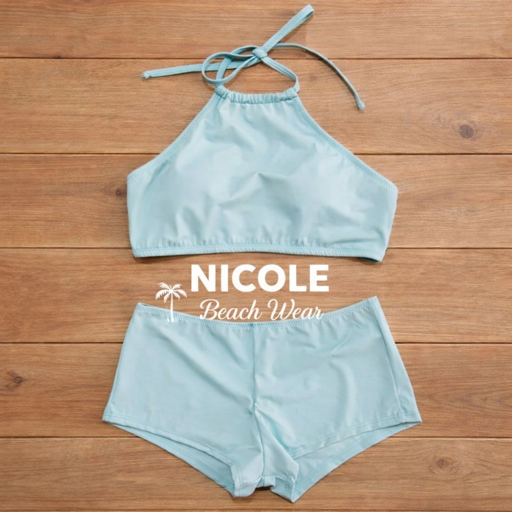 [NICOLE] Bikini Hijau Non Kawat Set Pants Bikini Tali Ikat Swimsuit Baju Renang