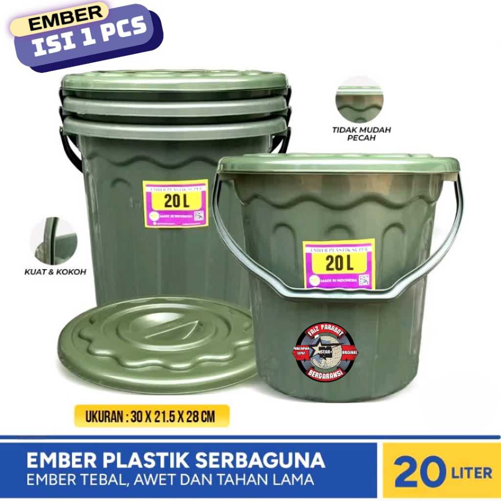 EMBER AIR PLASTIK 20 LITER TABITHA Ember Dengan Tutup 20 Liter