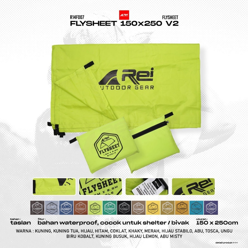 Flysheet V2 Arei Outdoorgear Waterproof 1.5x2.5m
