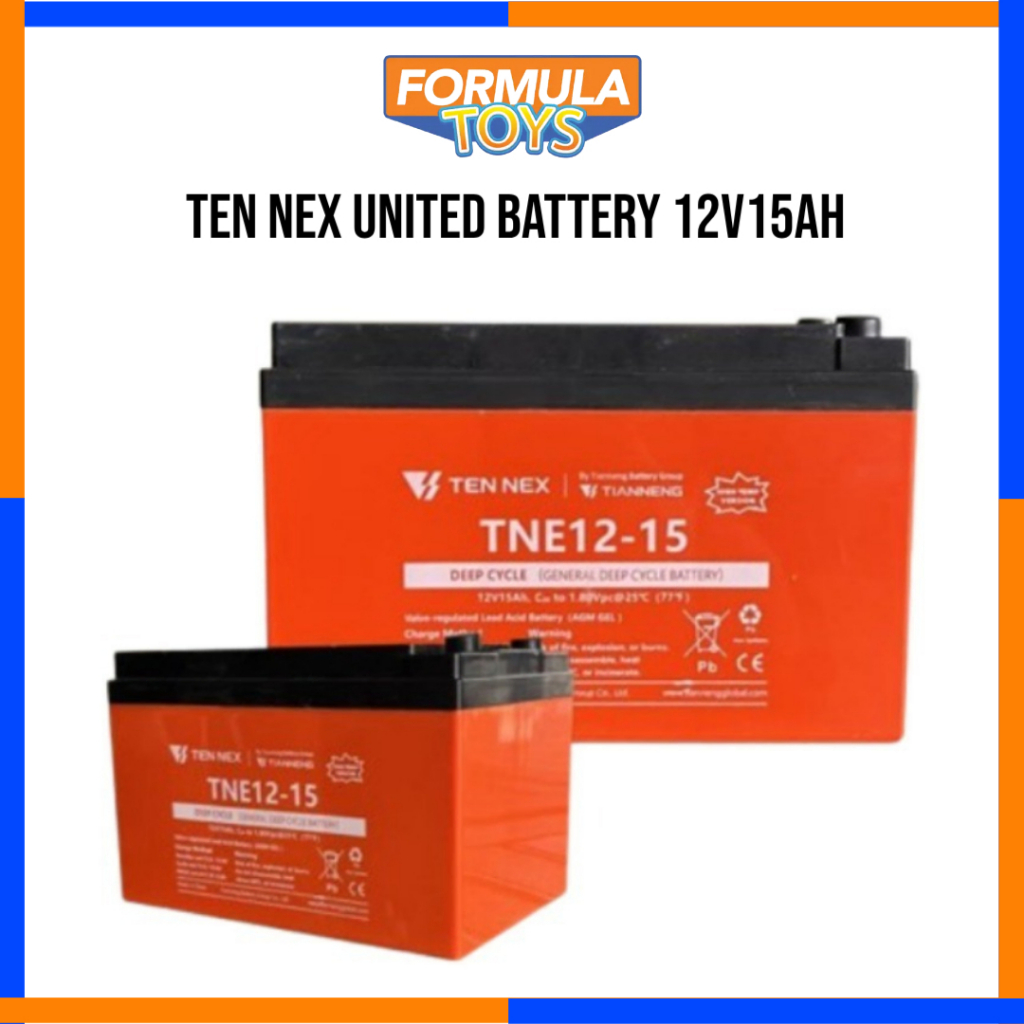 BATERAI AKI SEPEDA LISTRIK ATAU MOTOR LISTRIK TEN NEX UNITED BATTERY 12V15AH