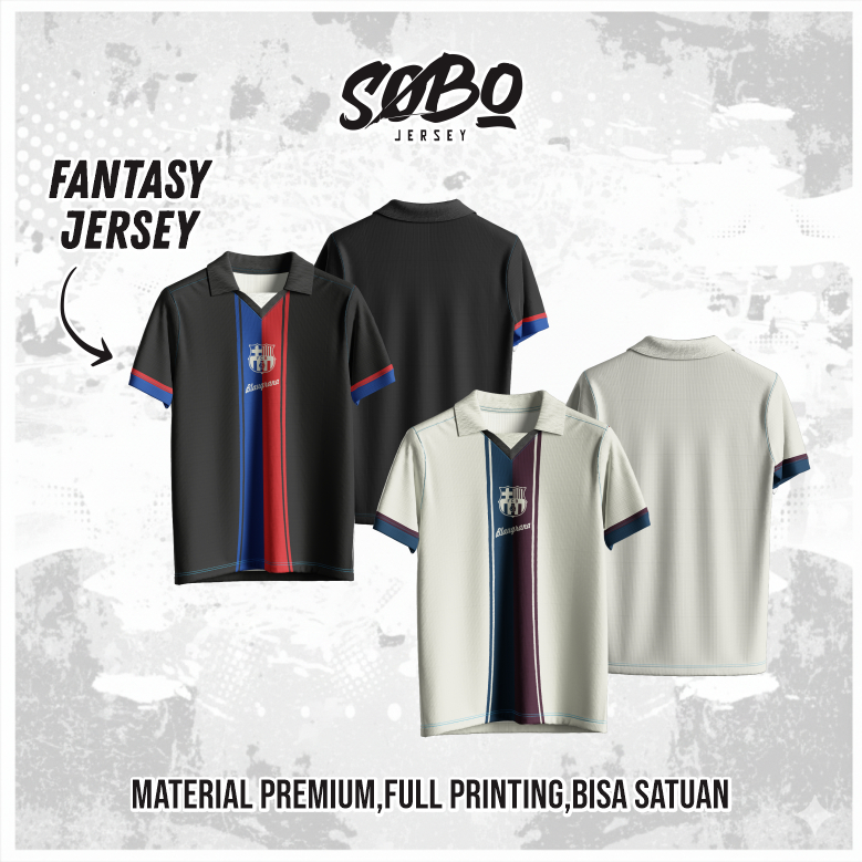 Jersey Fantasy / Barcelona / Barca / Jersey Bola / Jersey Vintage