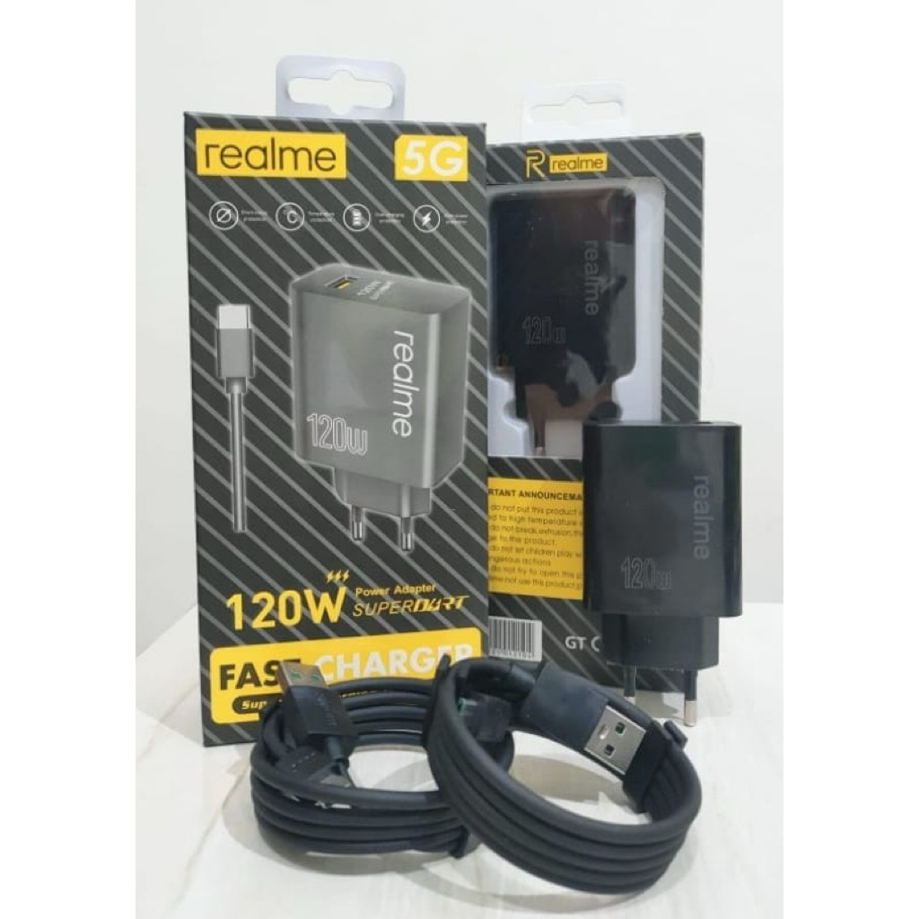 Charger Max Realme Micro USB / Type-C 120W 5G SuperDart casan Realme Black 120W 5G Fast Charging