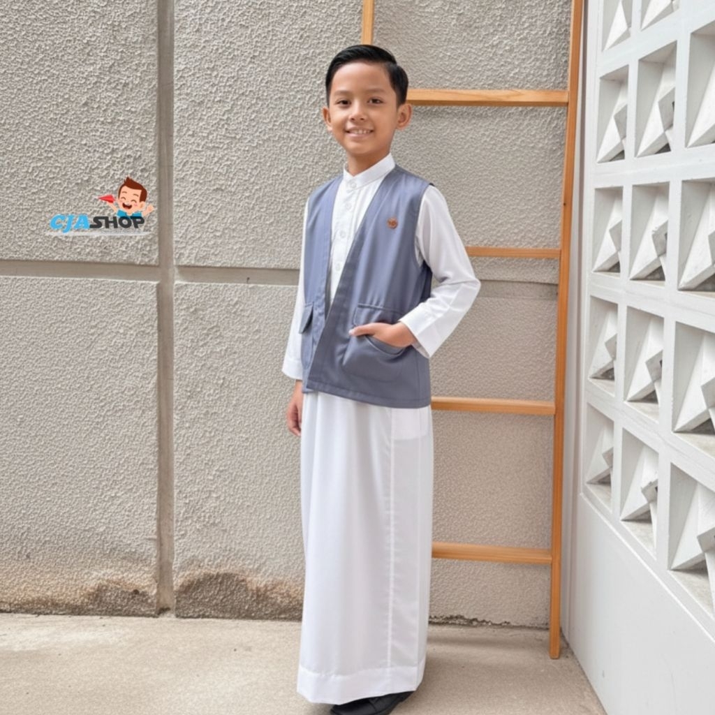 CJASHOP Baju Gamis Anak Laki-laki Jubah Anak Laki-laki 1-12Tahun