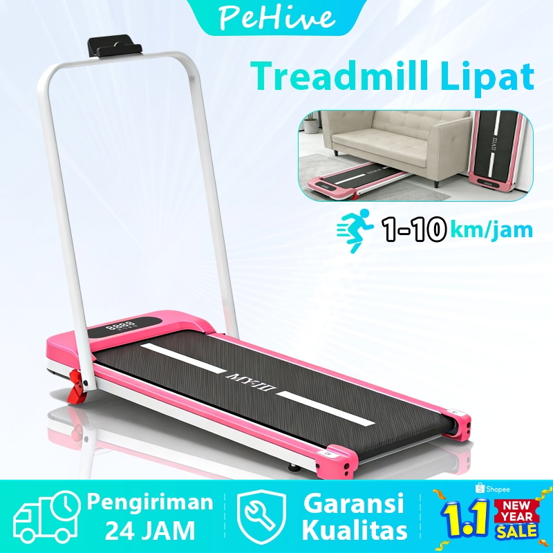 PeHive Treadmill Listrik Lipat Treadmill Pastel  Low Watt Treadmill Incline Walking Pad