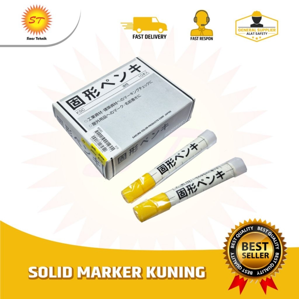 Solid Marker Sakura | Solid Steel Marker Sakura Kuning | Spidol Penanda Besi Permanent