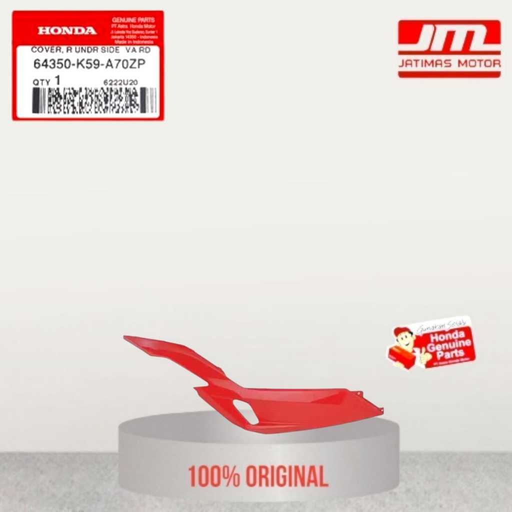 64350-K59-A70ZP 64360-K59-A70ZP Cover Bawah Kanan Merah Honda Vario 150 2018-2022