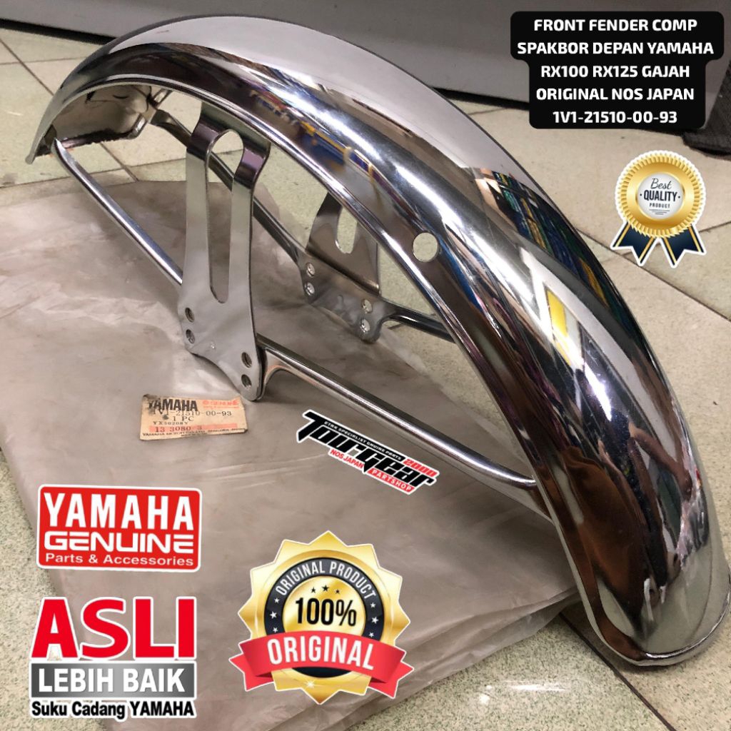 FRONT FENDER COMP SPAKBOR DEPAN YAMAHA RX100 RX125 GAJAH ORIGINAL NOS 1V1-21510-00-93